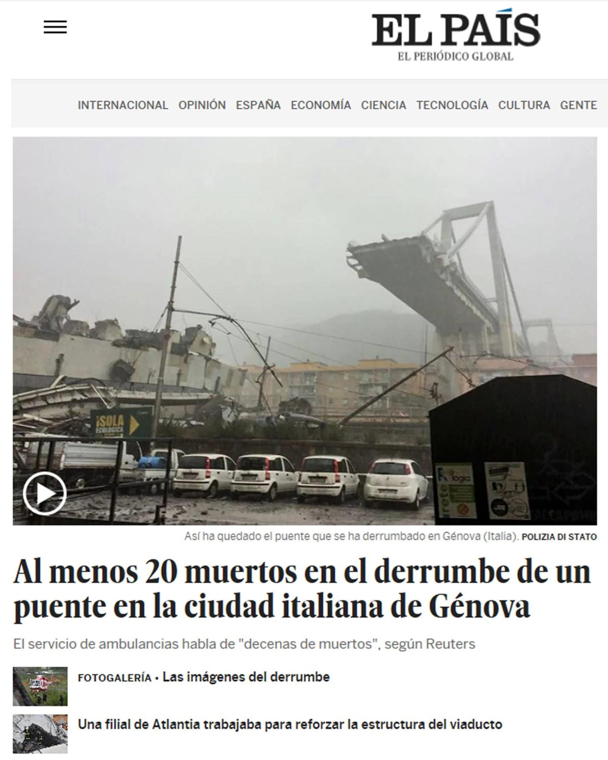 Galleria foto 'Gli occhi del mondo sul disastro di Genova – Foto' - foto 7