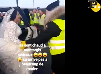 Francia: gilet gialli fanno scendere i neo-sposini e tutti ballano | video