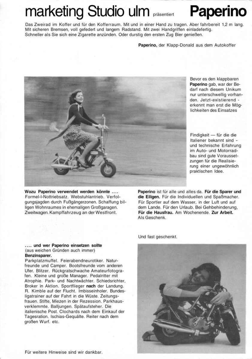 Italiani che fecero l’impresa: storia e foto della Di Blasi, pioniere dei pieghevoli a due ruote