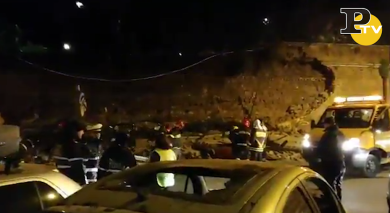 Roma: il crollo di un tratto delle mura a San Lorenzo | video