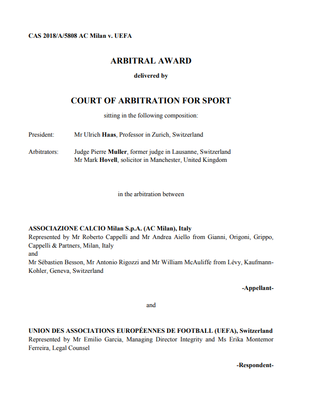Milan, ecco la sentenza Fair Play Finanziario Uefa
