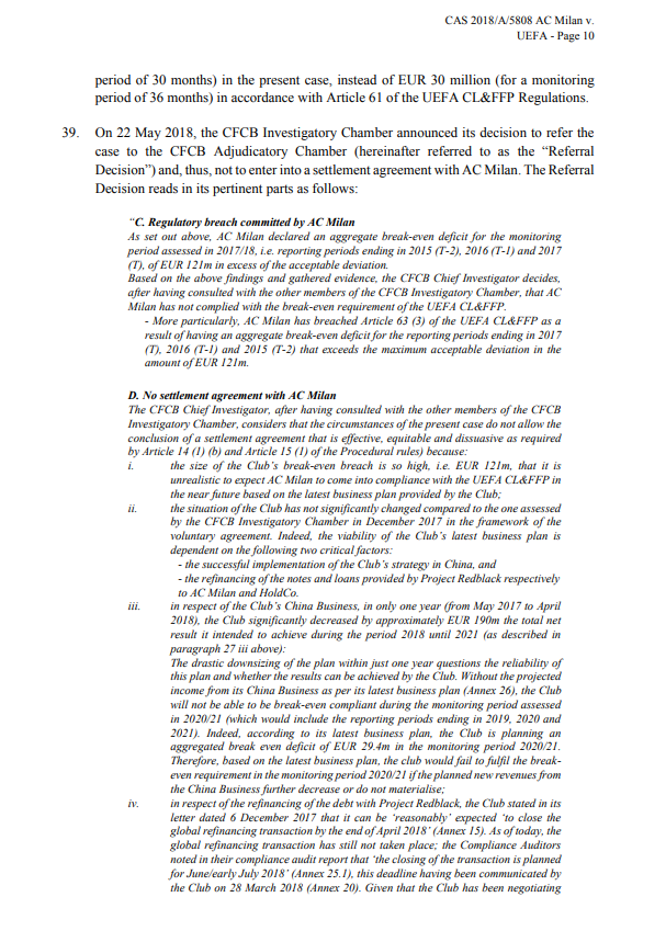 Milan, ecco la sentenza Fair Play Finanziario Uefa