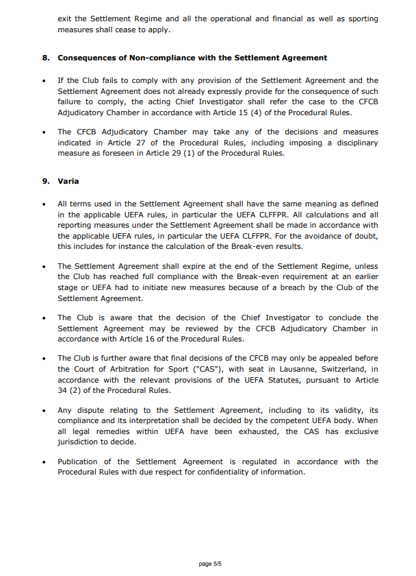 Fair play finanziario: i settlement agreement di Inter e Roma