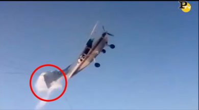 Aereo si schianta contro i cavi dell’alta tensione | video incidente