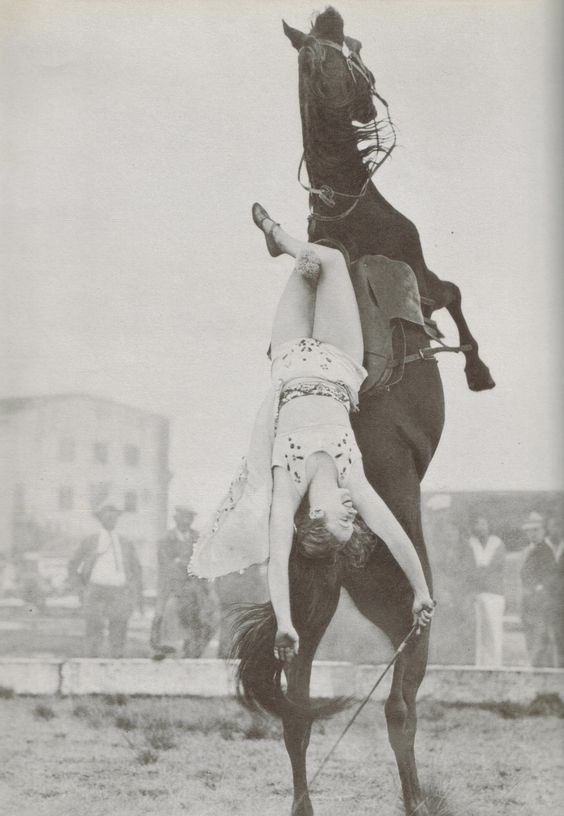 Donne fantino sul cavallo ormonale