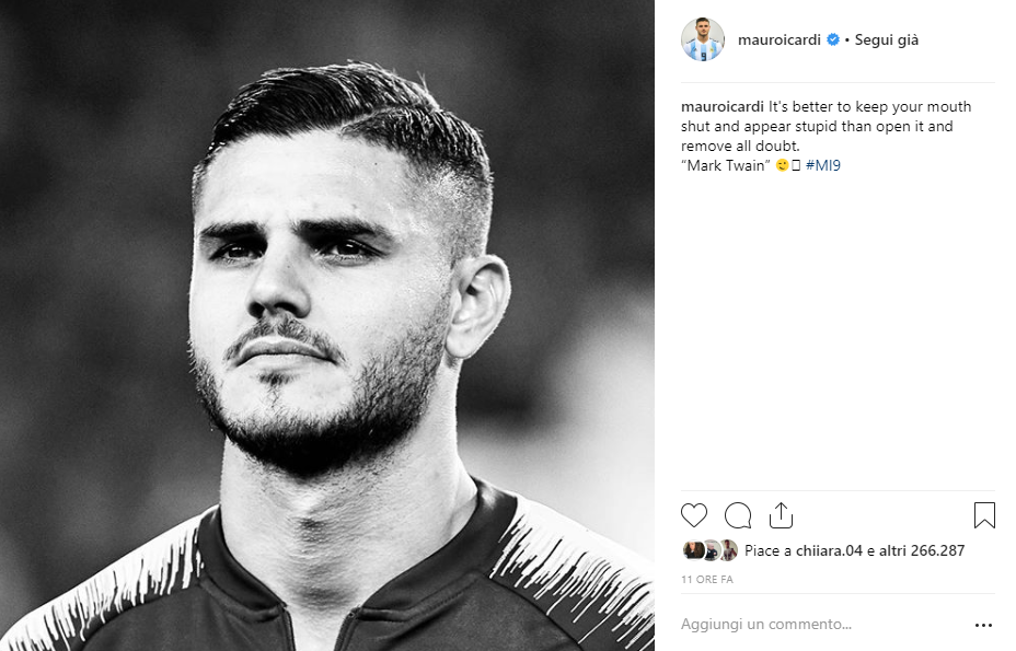 Icardi-Inter e Wanda Nara: diario della giornata sui social