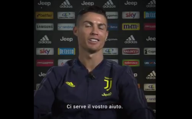 Ronaldo, appello ai tifosi prima di Juventus-Atletico Madrid I VIDEO