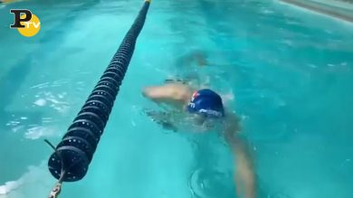 Manuel Bortuzzo torna in piscina dopo la sparatoria