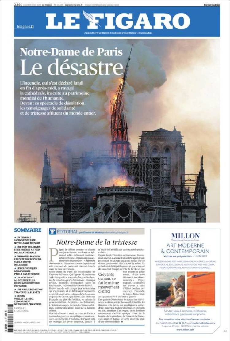 Incendio Notre Dame a Parigi: la notizia in tutto il mondo