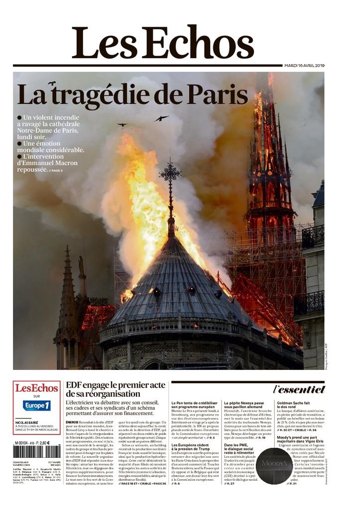 Incendio Notre Dame a Parigi: la notizia in tutto il mondo
