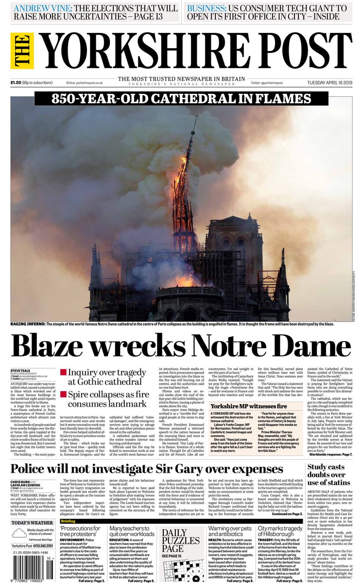 Incendio Notre Dame a Parigi: la notizia in tutto il mondo