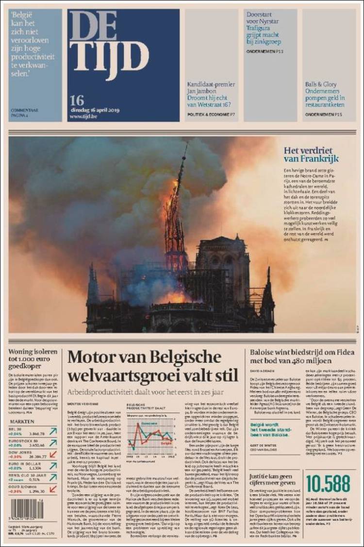 Incendio Notre Dame a Parigi: la notizia in tutto il mondo