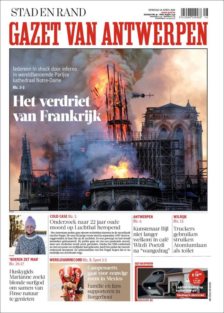 Incendio Notre Dame a Parigi: la notizia in tutto il mondo