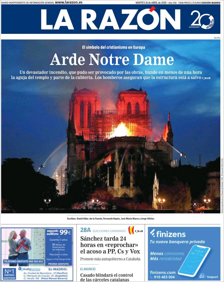 Incendio Notre Dame a Parigi: la notizia in tutto il mondo