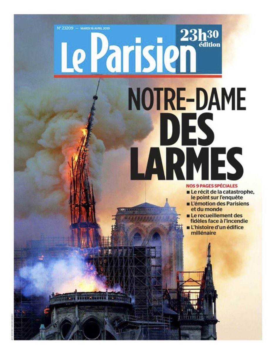 Incendio Notre Dame a Parigi: la notizia in tutto il mondo