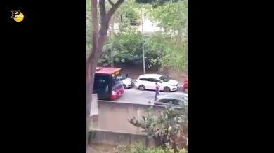 Roma, conducente Atac tenta di investire un pedone e i due cani