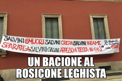 Sui muri dell’Università di Milano minacce di morte a Salvini
