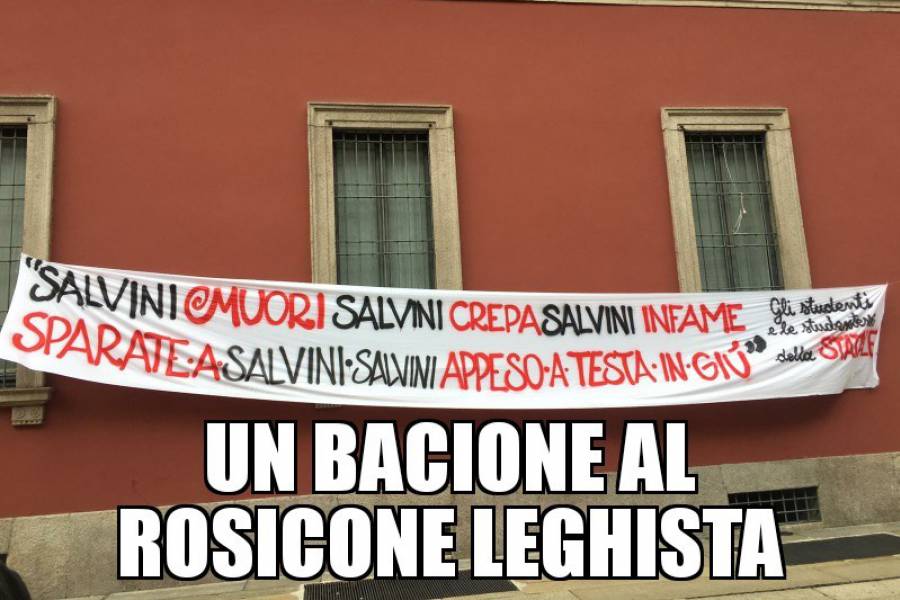 Sui muri dell’Università di Milano minacce di morte a Salvini Sui muri dell’Università di Milano minacce di morte a Salvini