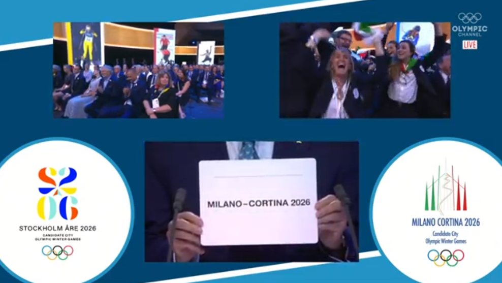 Olimpiadi 2026, il momento dell’annuncio dell’assegnazione a Milano-Cortina I VIDEO Olimpiadi 2026, il momento dell’annuncio dell’assegnazione a Milano-Cortina I VIDEO