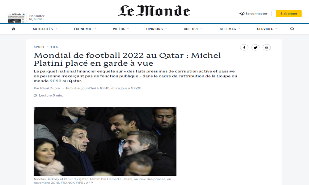 Platini fermato e rilasciato: Qatar 2022, scandalo senza fine Platini fermato e rilasciato: Qatar 2022, scandalo senza fine