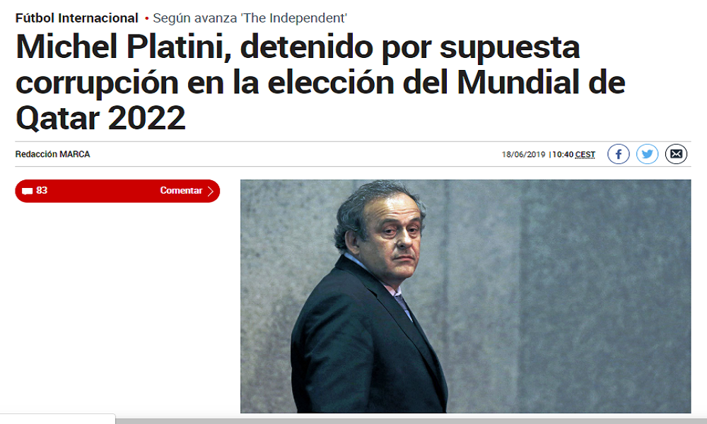 Platini fermato e rilasciato: Qatar 2022, scandalo senza fine Platini fermato e rilasciato: Qatar 2022, scandalo senza fine