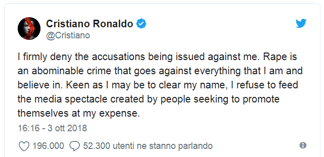 Ronaldo accusato di stupro nel 2009: ecco cosa sappiamo