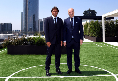 La prima di Conte: toni dimessi, sfida alla Juve e la protezione di Marotta