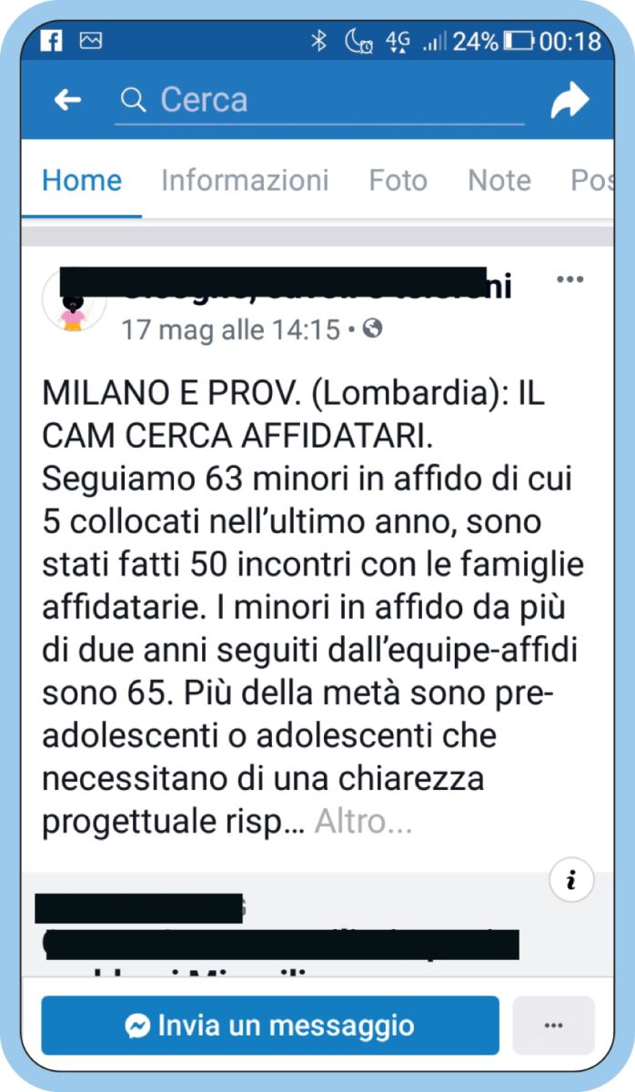 Vuoi un bambino in affido? Vai su facebook Vuoi un bambino in affido? Vai su facebook
