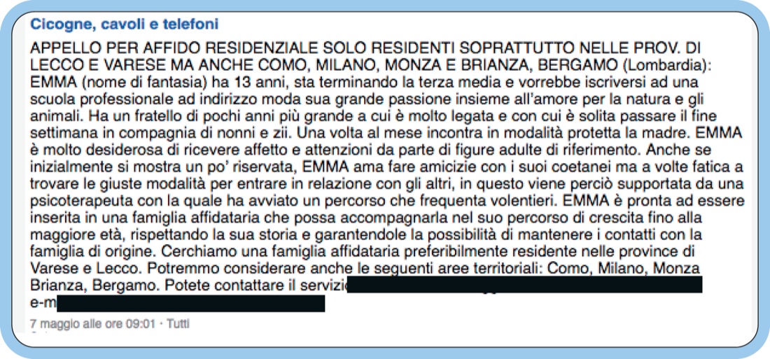 Vuoi un bambino in affido? Vai su facebook Vuoi un bambino in affido? Vai su facebook