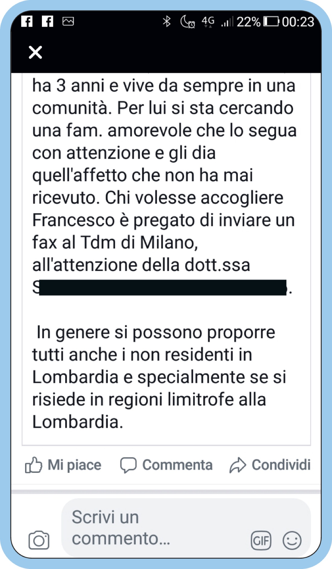 Vuoi un bambino in affido? Vai su facebook Vuoi un bambino in affido? Vai su facebook