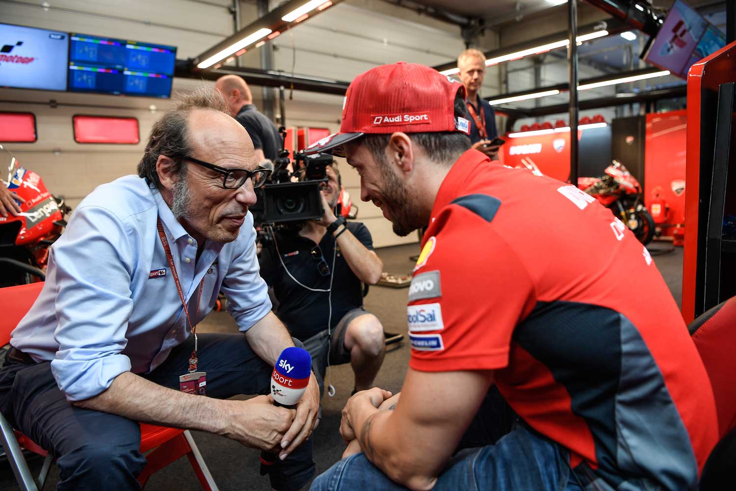 A Misano in cabina con Meda e Sanchini