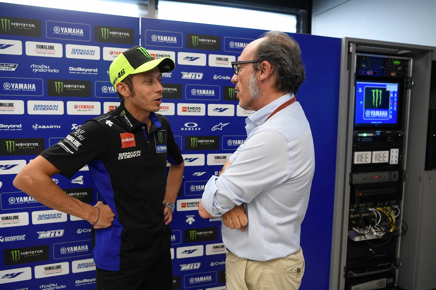 A Misano in cabina con Meda e Sanchini