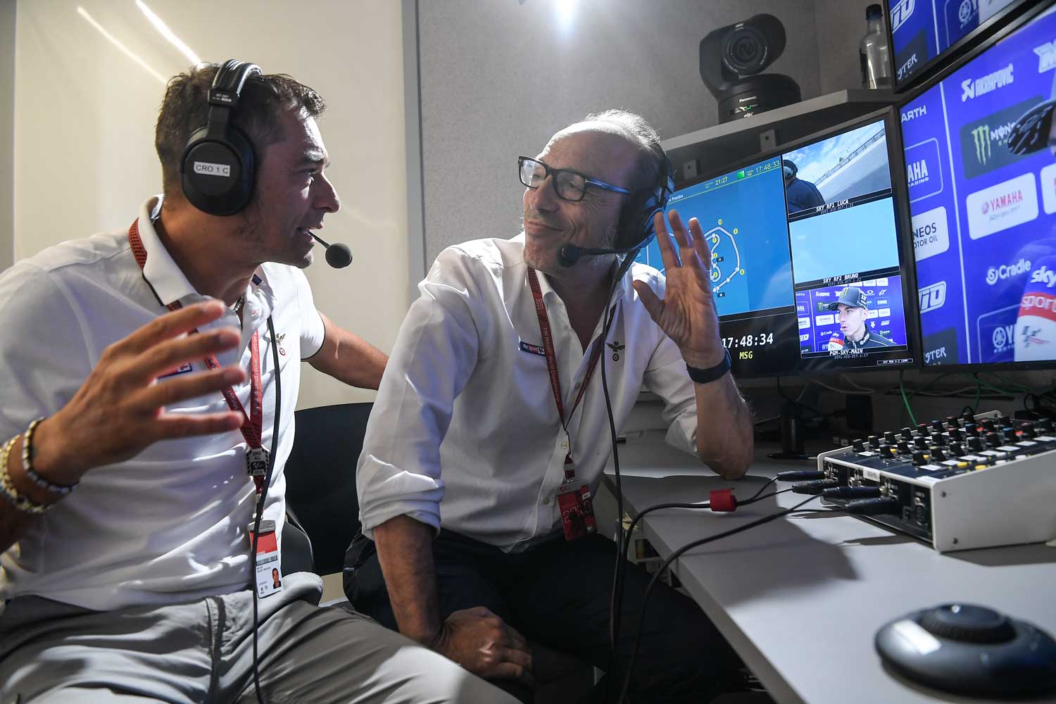 A Misano in cabina con Meda e Sanchini