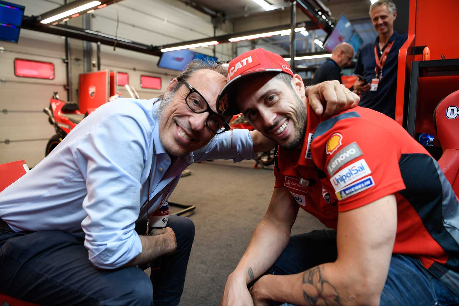 A Misano in cabina con Meda e Sanchini