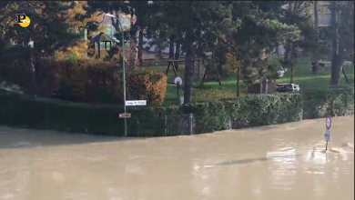 Il fiume Po è in piena nella città di Cremona