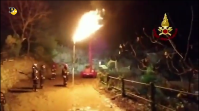 Lavori dei Vigili del Fuoco di Imperia per riparare ai danni della frana