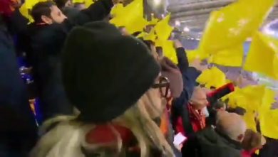 De Rossi in curva Sud per vedere il derby Roma-Lazio