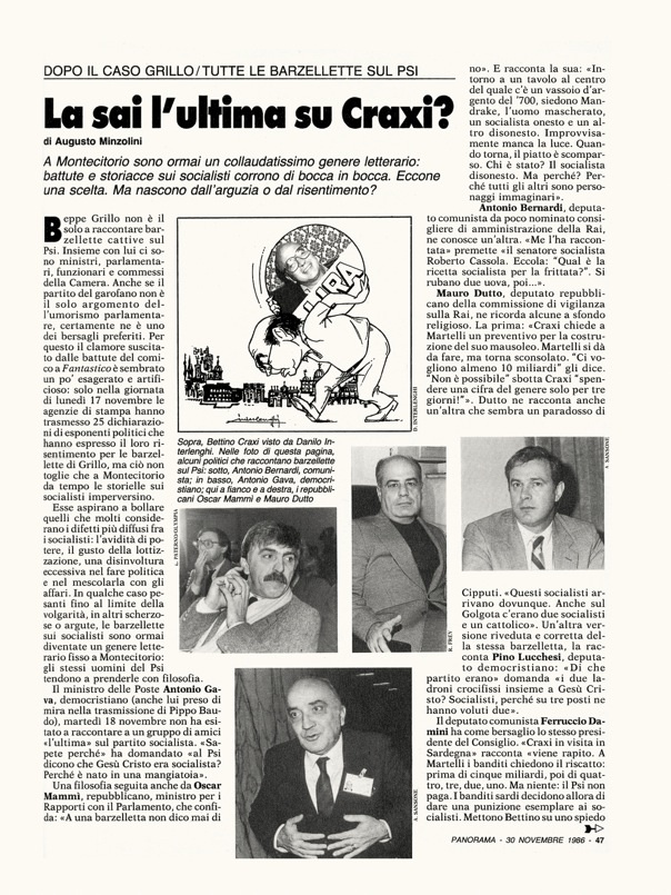 La sai l’ultima su Craxi?