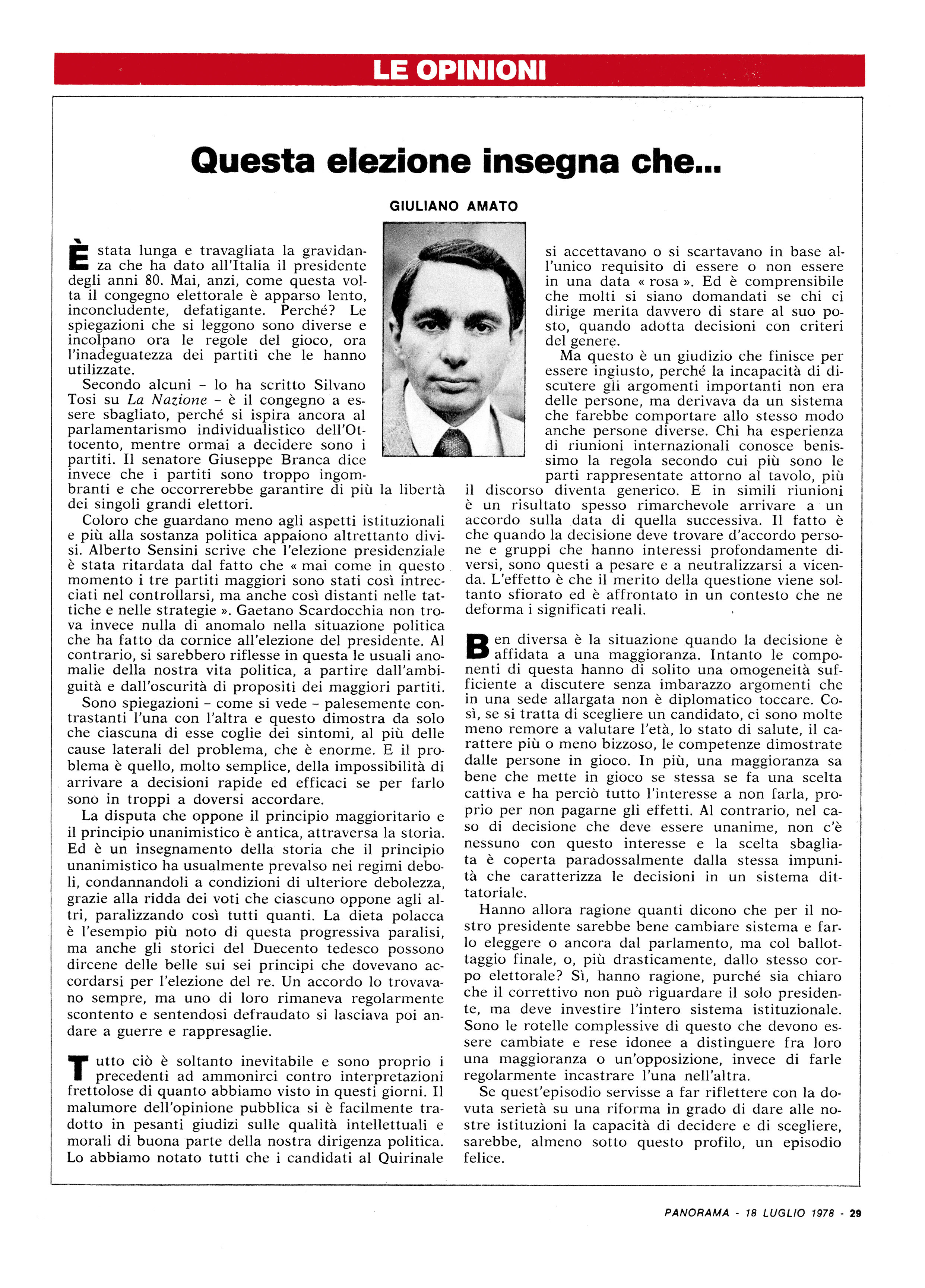 Un partigiano come Presidente