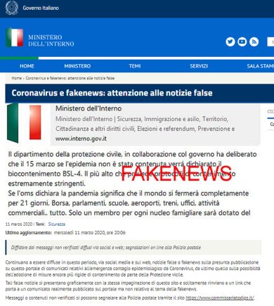 Coronavirus, tutte le bufale su internet