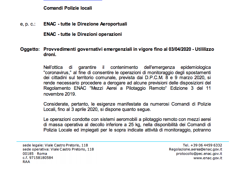 I droni a caccia dei furbi da Covid-19 I droni a caccia dei furbi da Covid-19