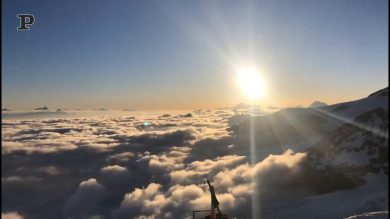 Lo spettacolare tramonto in timelapse dal Monte Rosa