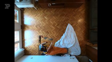 Lo sci ai tempi del Coronavirus nel salotto di casa