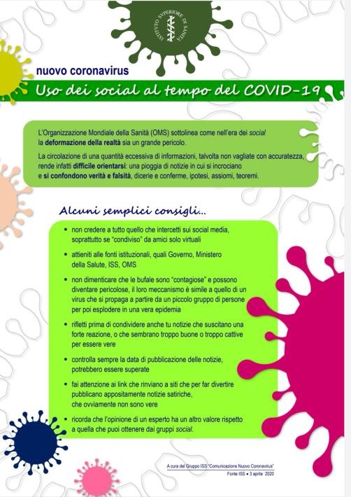 Le regole dell’Iss contro le fake news sul coronavirus