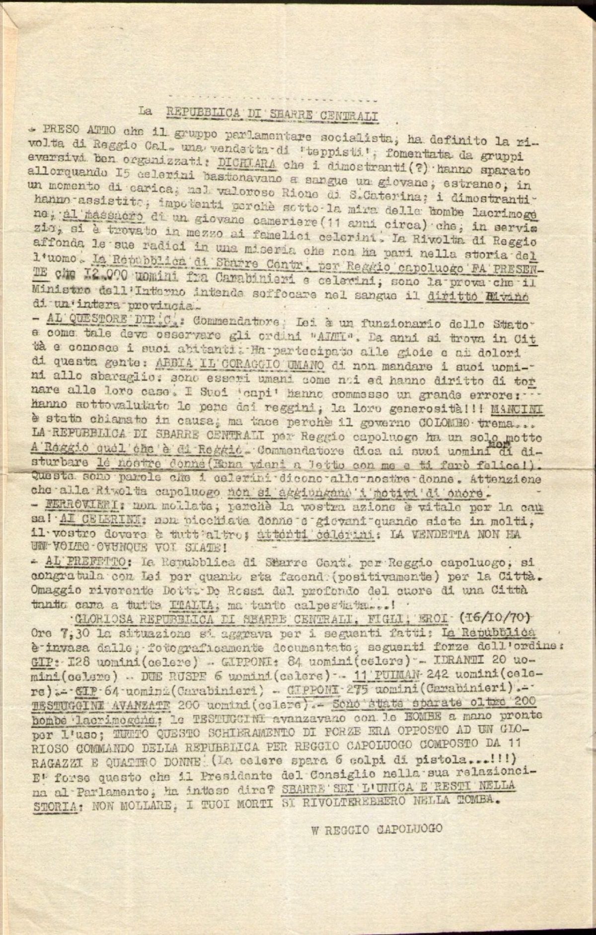 Galleria foto 'Luglio 1970: cinquant’anni fa la rivolta di Reggio Calabria (storia e foto)' - foto 8