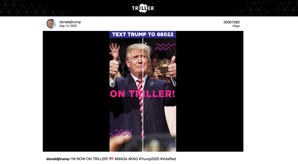 Nella guerra contro TikTok, Trump si schiera con il competitor Triller
