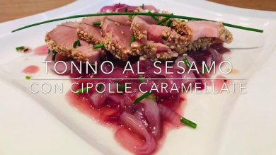 Cuciniamo insieme: tonno al sesamo con cipolle caramellate