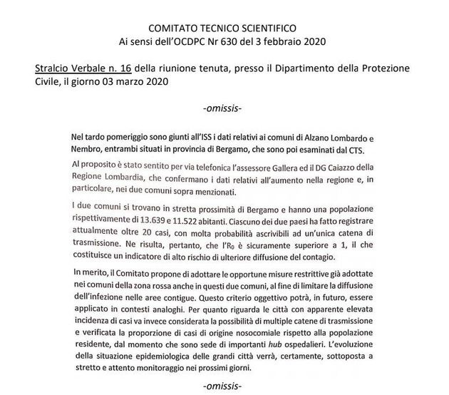 Il CTS smaschera la bugia di Conte Il CTS smaschera la bugia di Conte