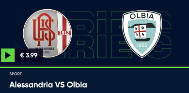 Guarda in diretta Alessandria – Olbia