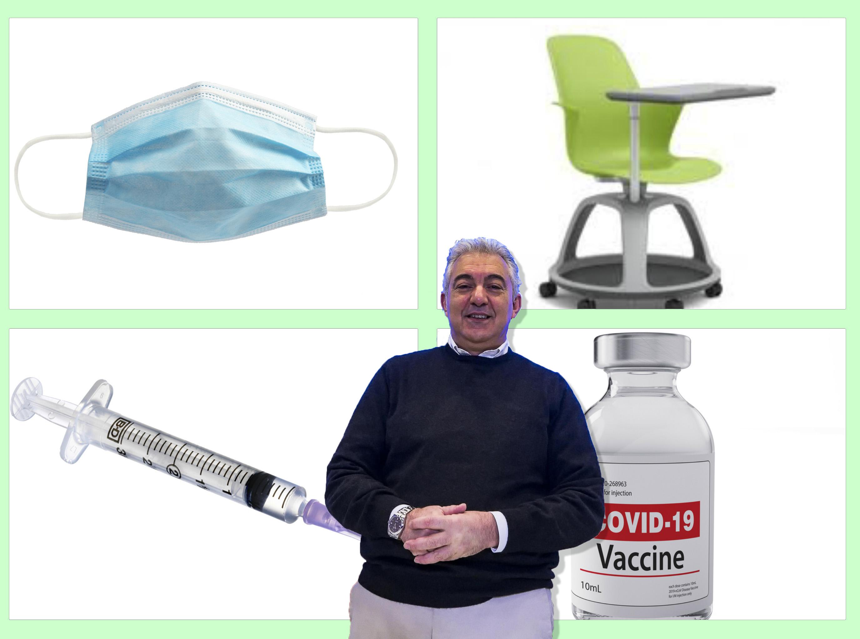 L’uomo che ha in mano la siringa del vaccino